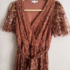 Baltic Born Brown Lace Maxi Dress